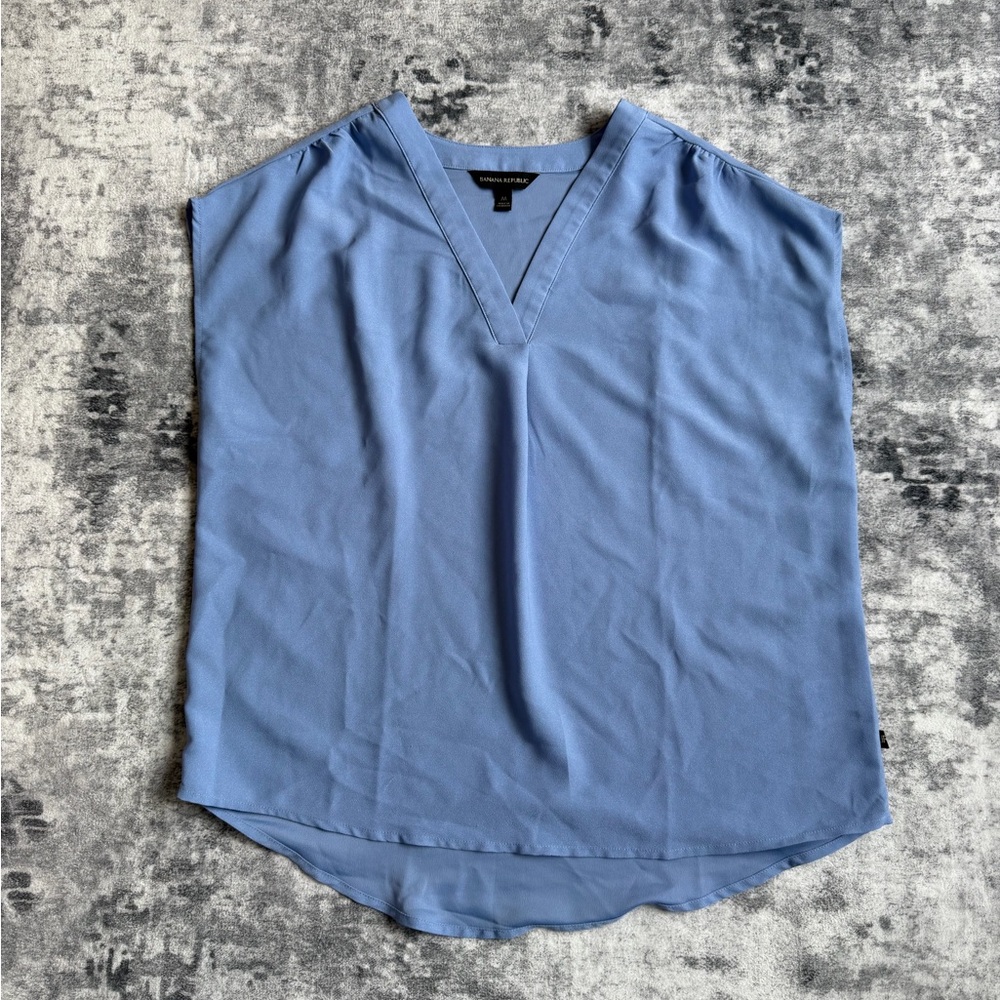 Banana Republic Sky Blue V-Neck Top